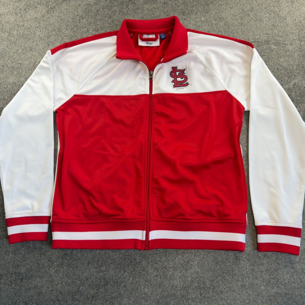 G-III 4Her St. Louis Cardinals Track Jacket Red White Rhinestone MLB Womens XL